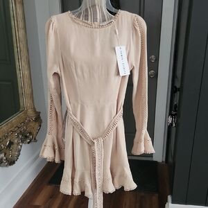 Saint + Secret Linen Crochet Detail Dress